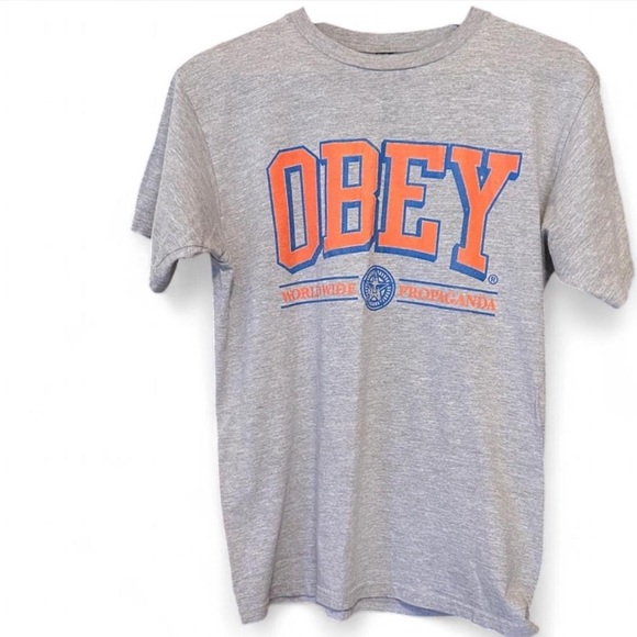 Obey Other - Obey Gray and Orange Short Sleeve Tee